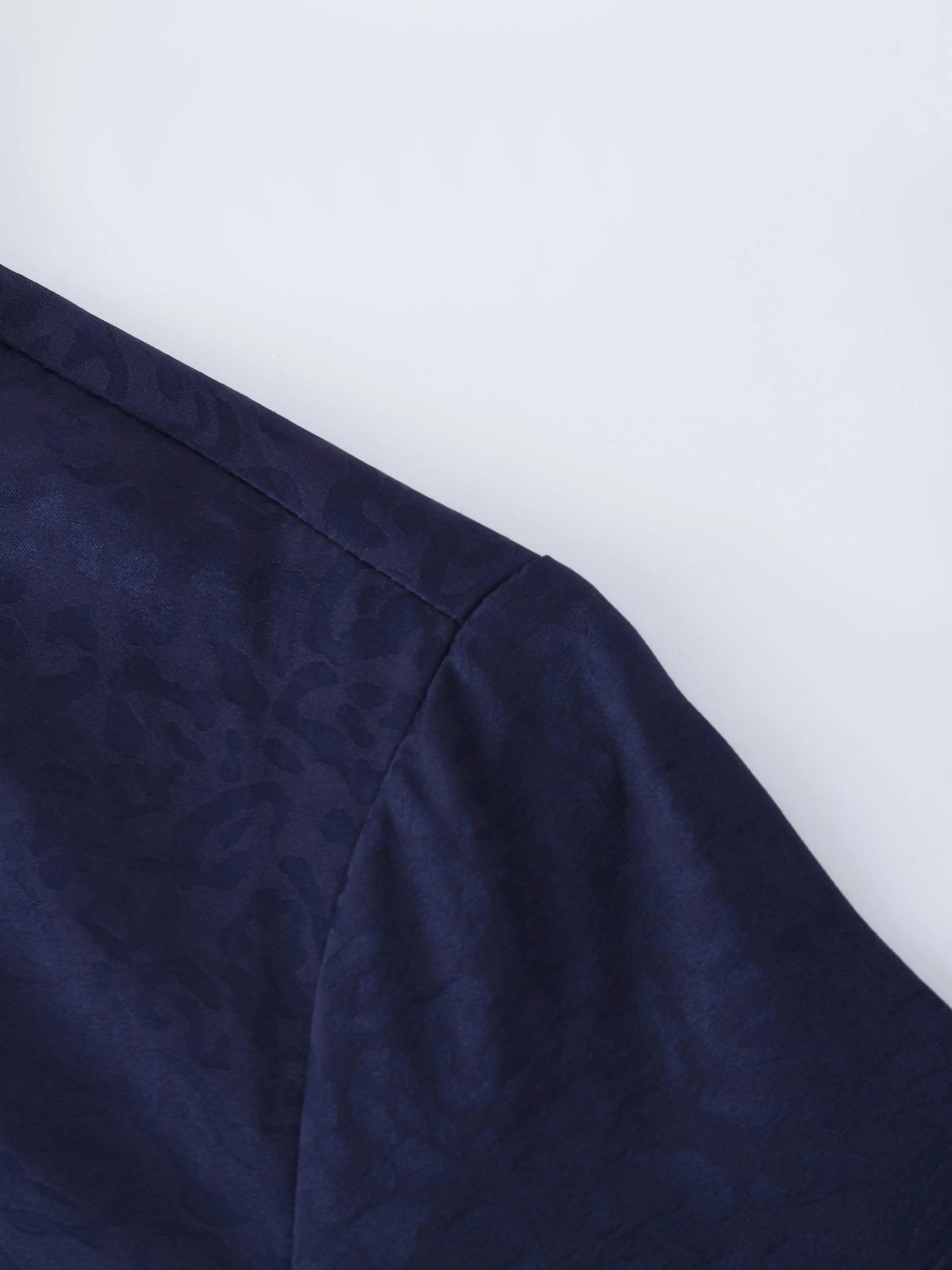 Basic Belted A-Line Dress-Navy