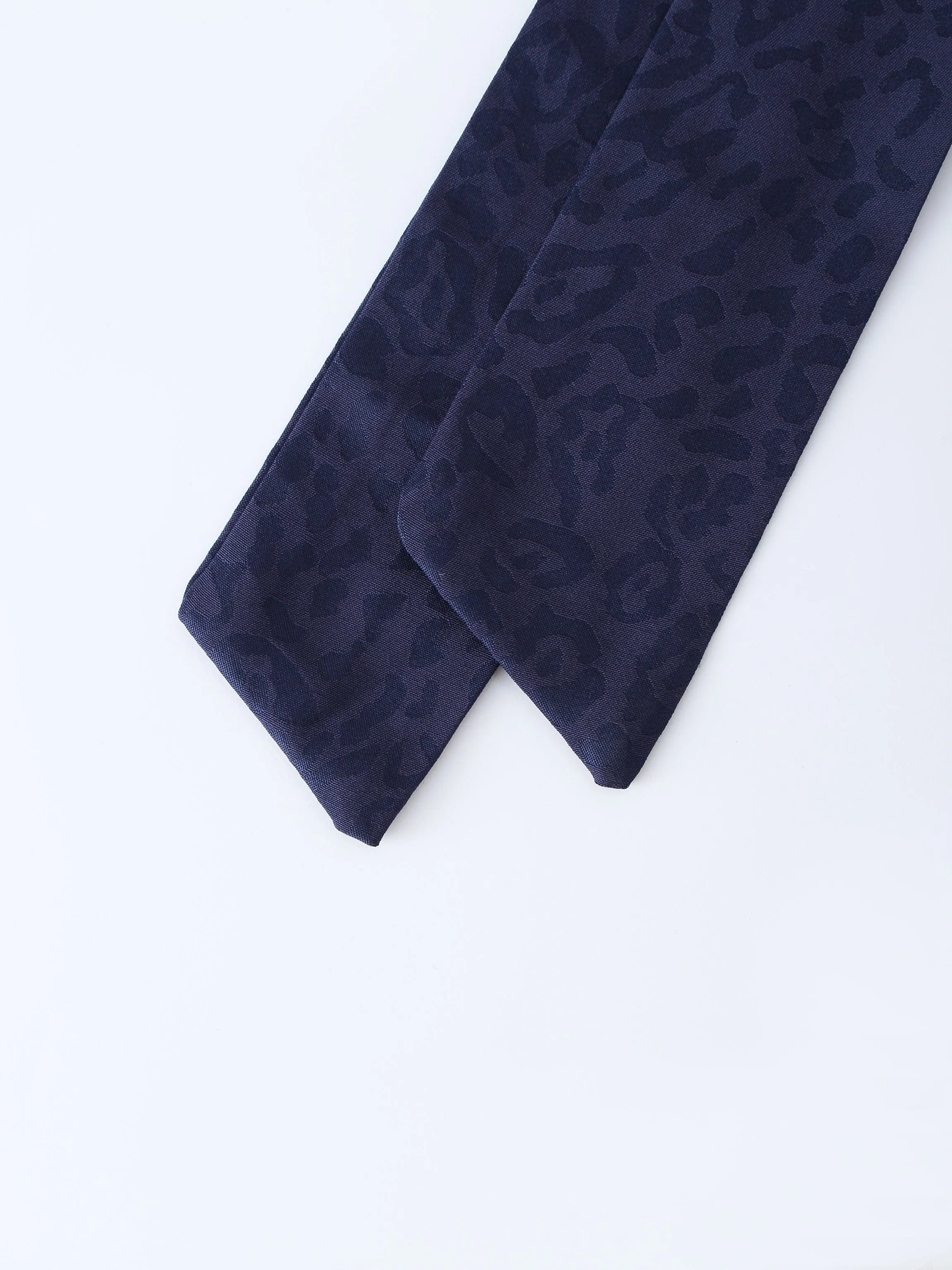 Basic Belted A-Line Dress-Navy