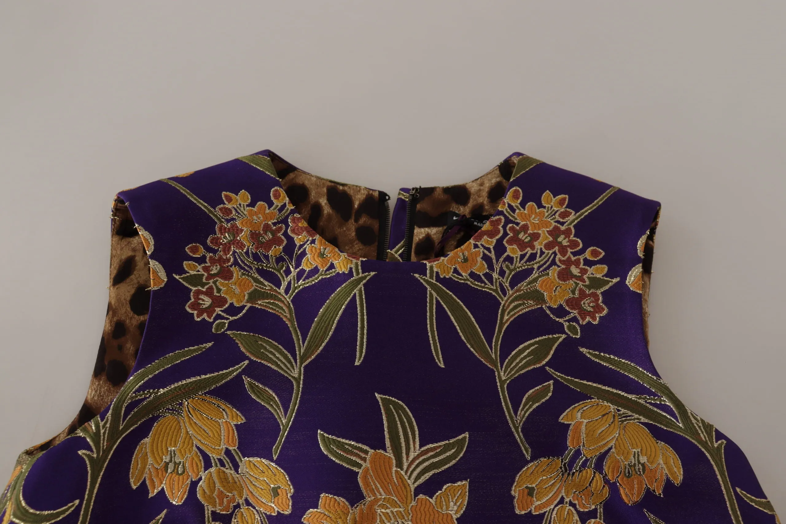 Dolce & Gabbana Multicolor Jacquard Shift Polyester Dress