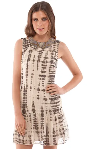 DROP WAIST EMBELLISHED DRESS