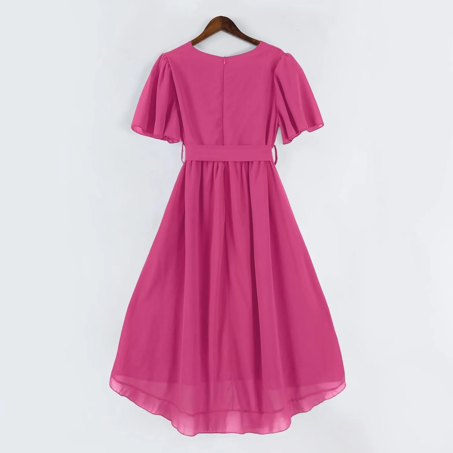 Floral Midi Cocktail Dresses for Women 2025 Elegant Classy Summer Casual Flowy Sexy Deep V Neck Belted Wrap Dress