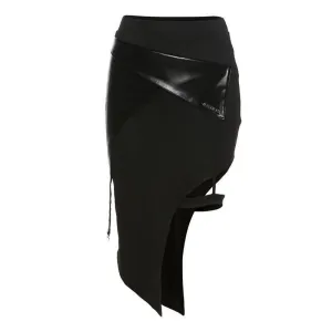 High Rise  Asymmetrical Midi Skirt