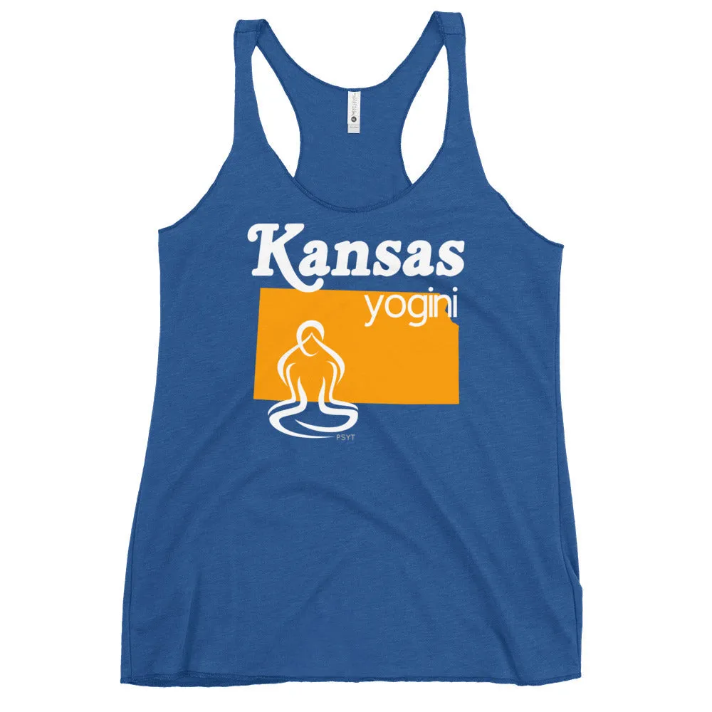 Kansas Map Yogini Dark Color Tank Top