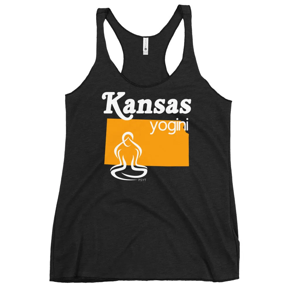 Kansas Map Yogini Dark Color Tank Top