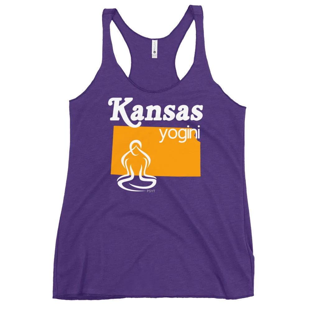 Kansas Map Yogini Dark Color Tank Top