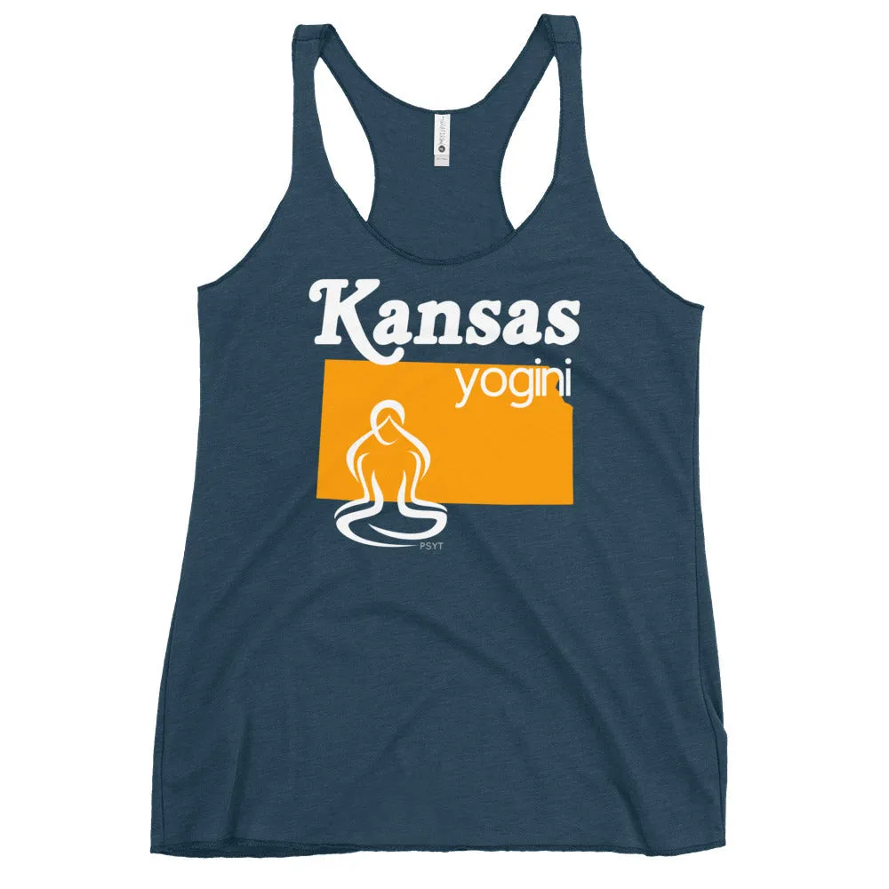 Kansas Map Yogini Dark Color Tank Top