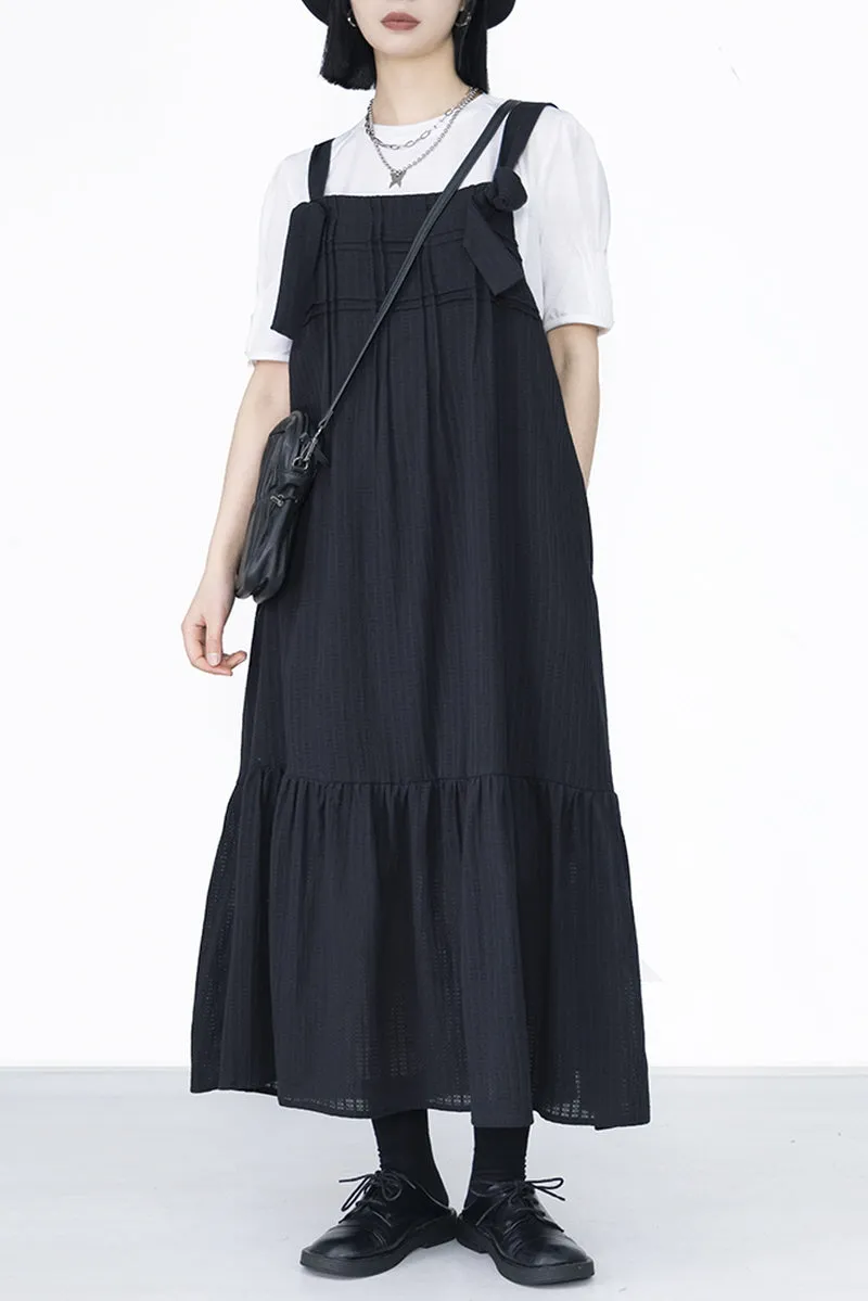 Mint Mambo Pleated Strap Dress Lazy Style Japanese Niche Design