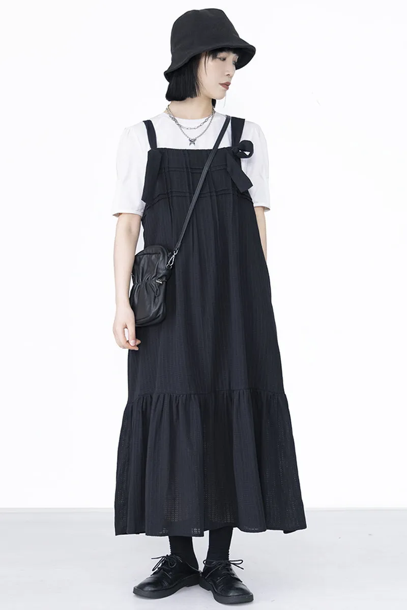 Mint Mambo Pleated Strap Dress Lazy Style Japanese Niche Design