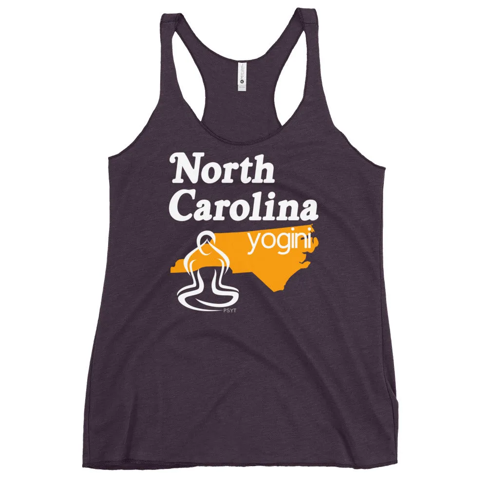 North Carolina Map Yogini Dark Color Tank Top