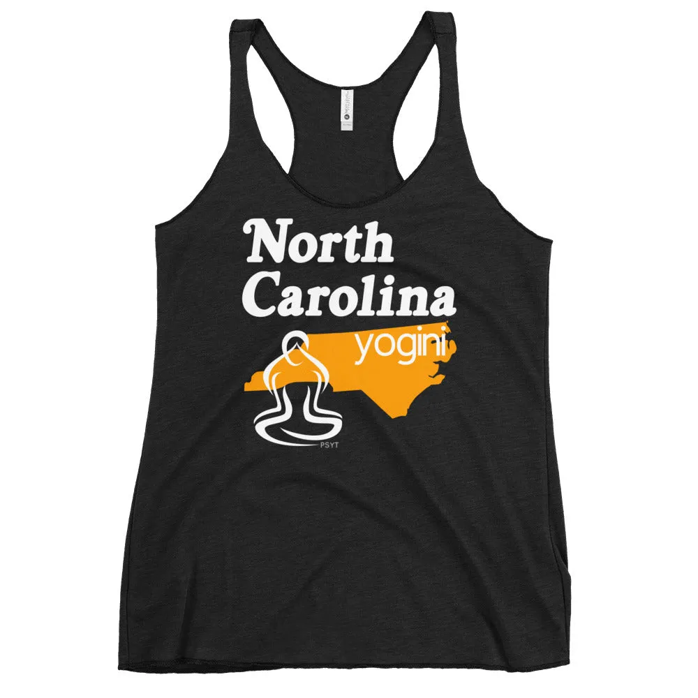 North Carolina Map Yogini Dark Color Tank Top