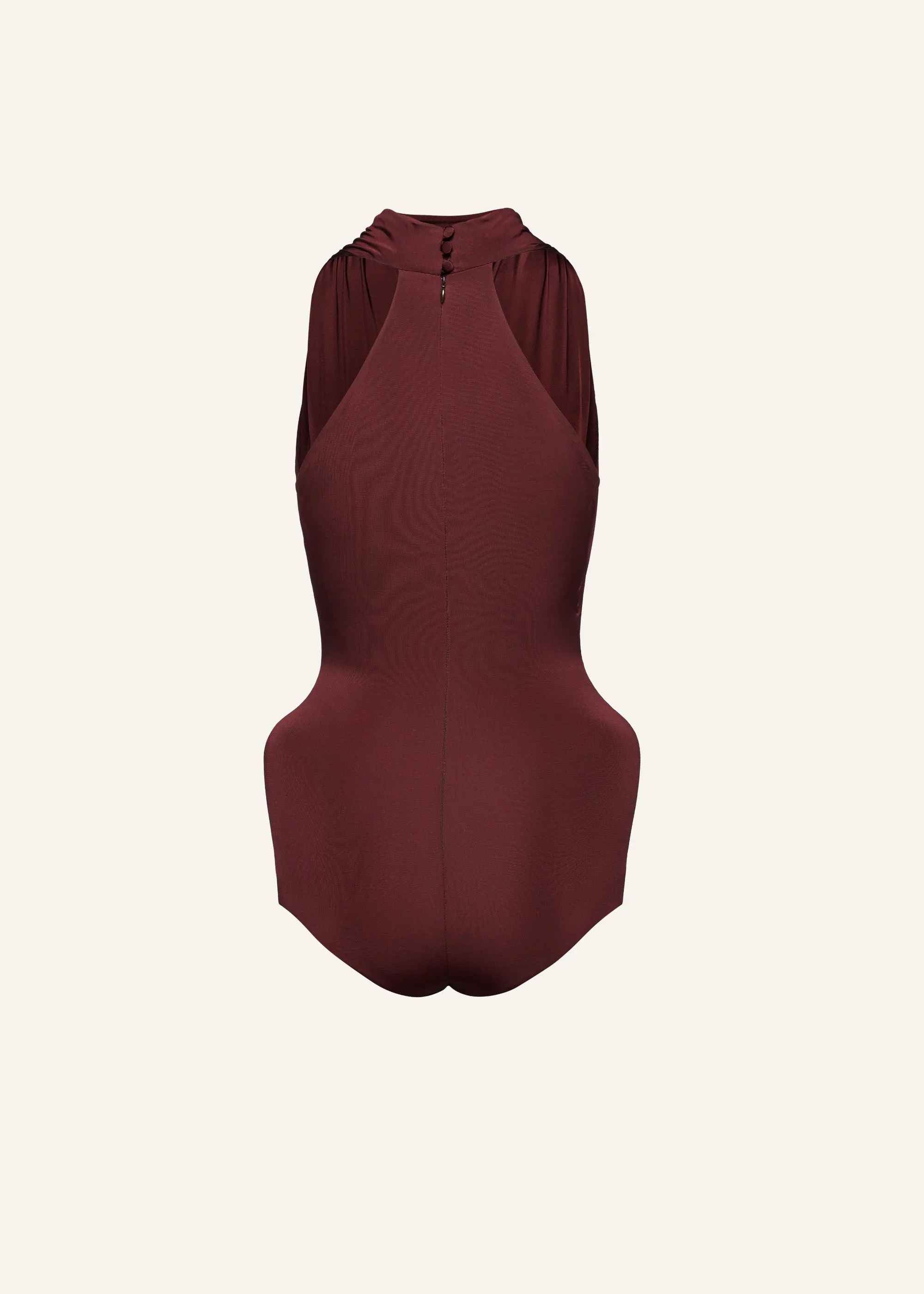 Padded hip bodysuit in bordeaux