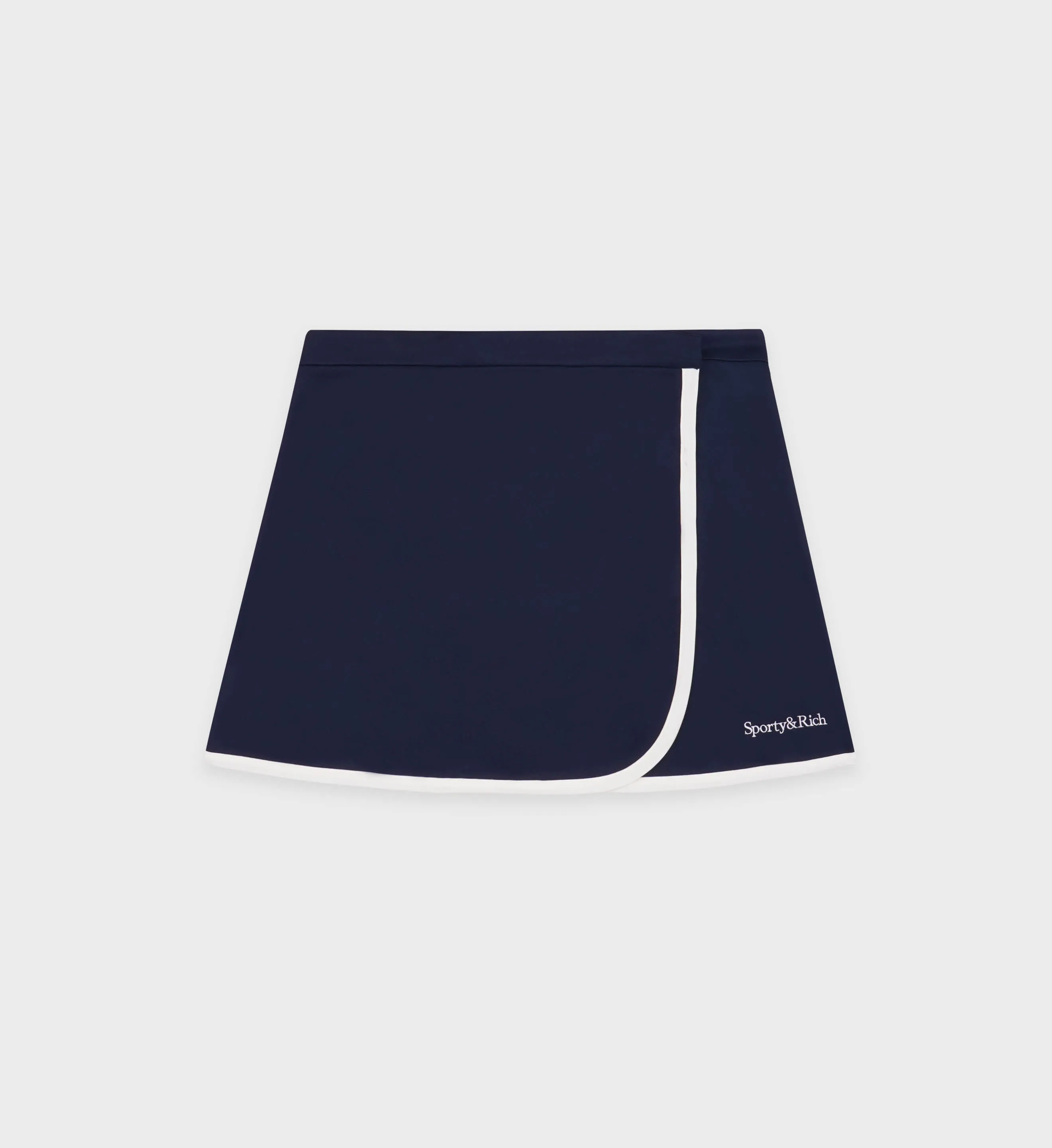 Serif Logo Wrap Skirt - Navy/White