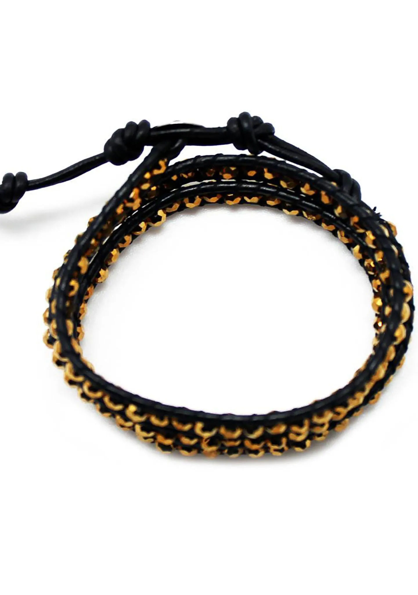 Single Multi Beaded Wrap Bracelet in Bronze