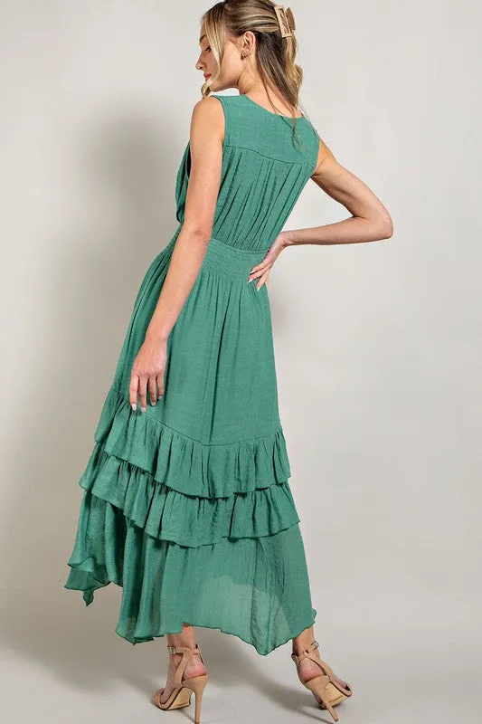 V-Neck Ruffle Maxi Dress *Online Only*