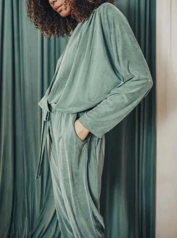 WRAP JUMPSUIT | SAGE GREEN