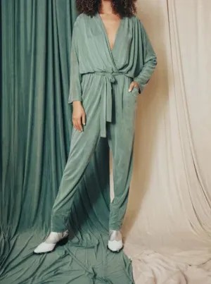 WRAP JUMPSUIT | SAGE GREEN