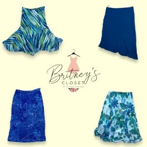 Y2K 90s Lagoon Formal Colors Poly Skirts - 10 Pieces ( BC-10-24 )